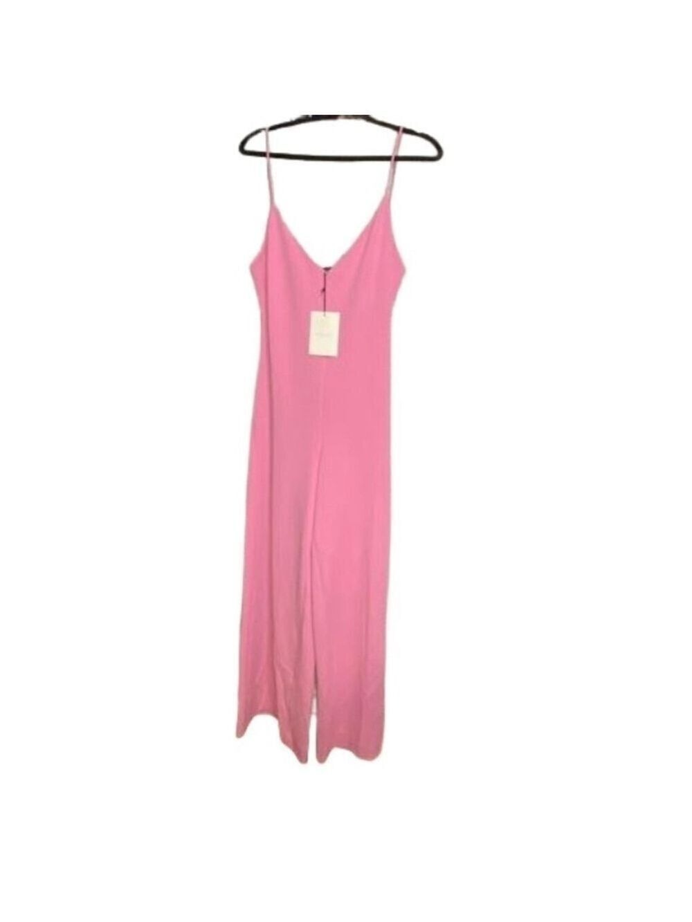 NWT DELUC Tura Jumpsuit Medium Pink Wide Leg Slip Style Spring Summer Vacation - Picture 2 of 5